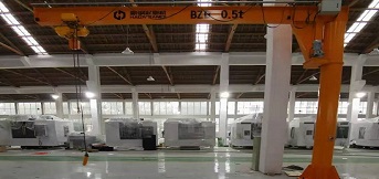 浙江金澳蘭機床公司訂購兩臺豪鋼0.5噸懸臂起重機